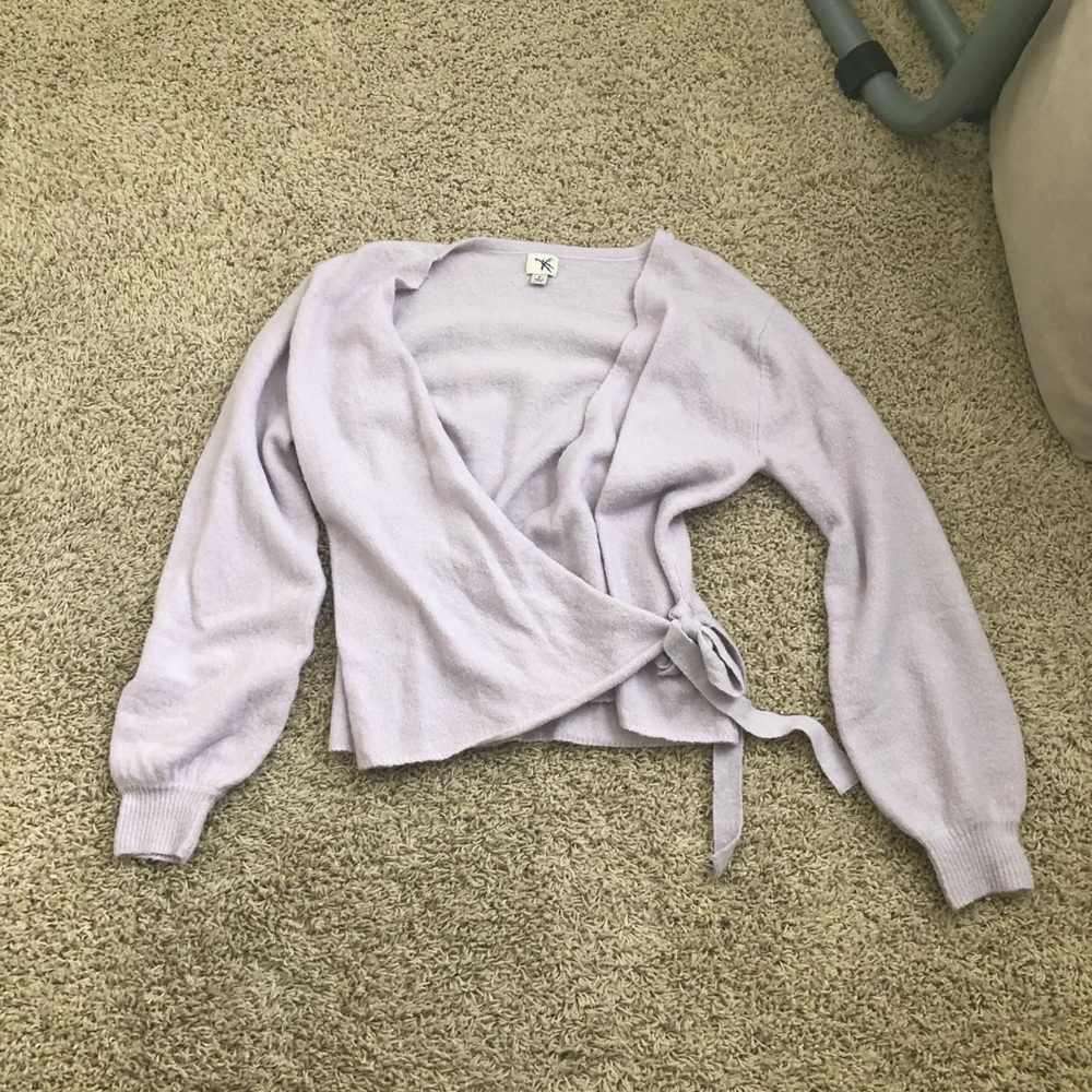 Target balloon sleeve cross over sweater